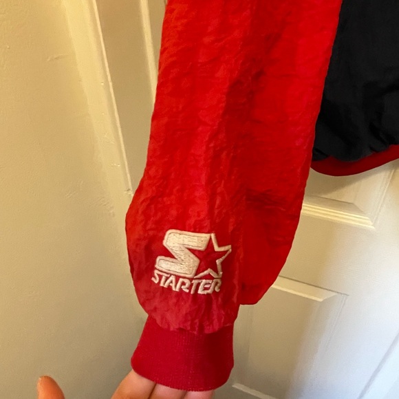 STARTER Atlanta Braves Navy and Red Braves Jacket - Picture 5 of 6